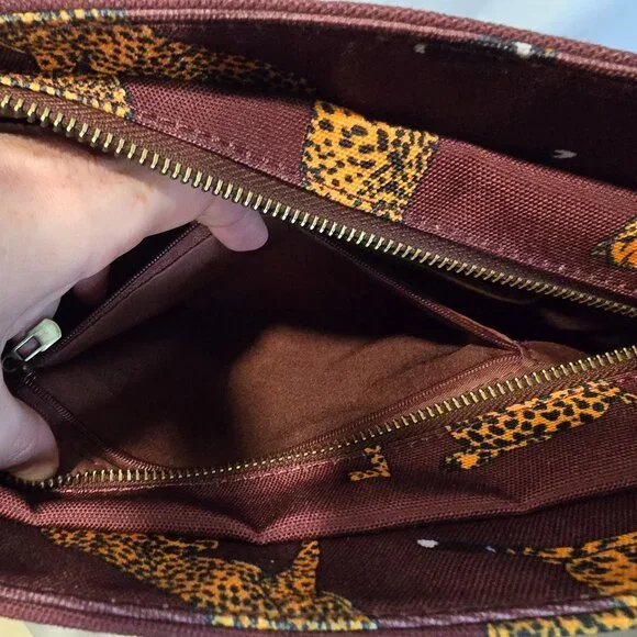 ModCloth Canvas Tote Leopard Purse Shoulder Bag NWT 16x13 - Picture 10 of 12